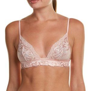 NWT LA PERLA Silk Pink Lace Secret Story Triangle Bra Bralette 36B